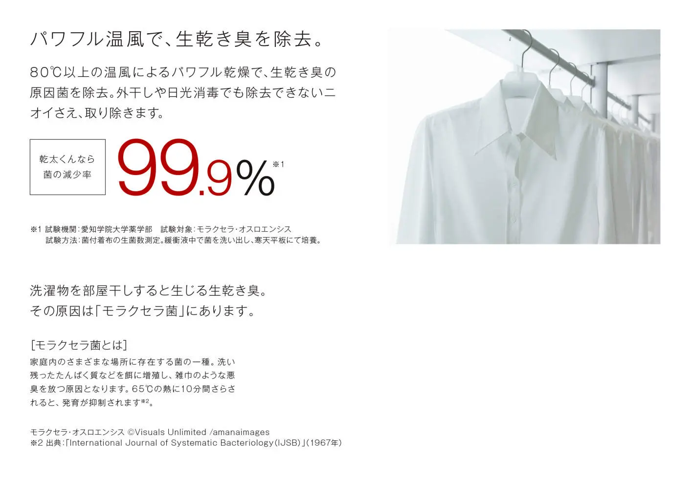 生乾きの原因菌を99%除去