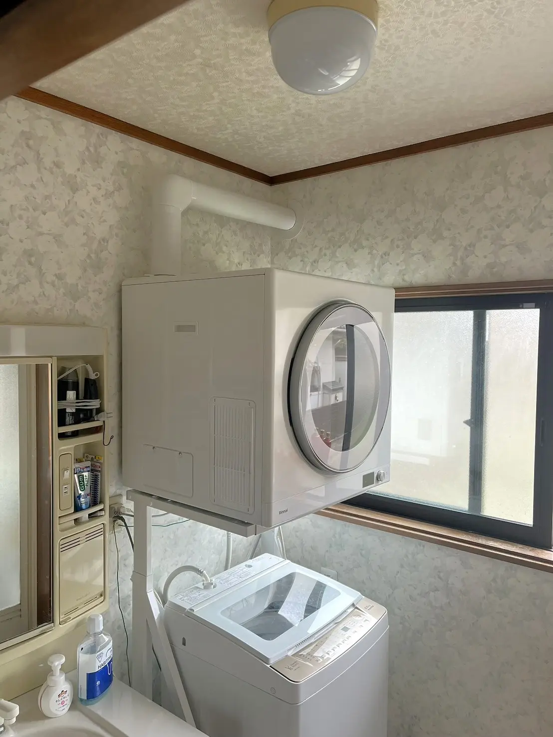 オール電化住宅に乾太くんを設置した後の洗面スペース