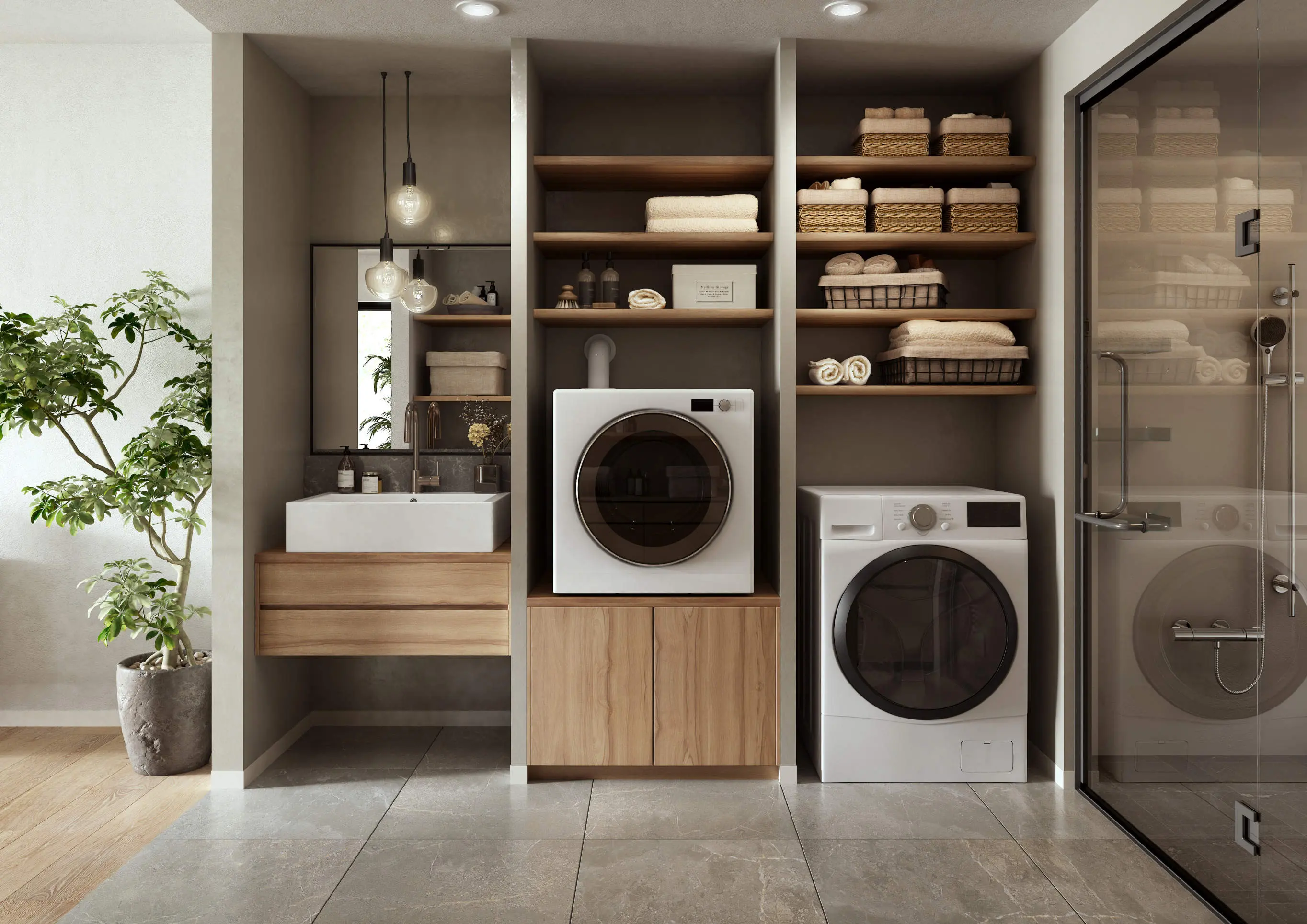 ランドリールームへの乾太くん設置イメージ