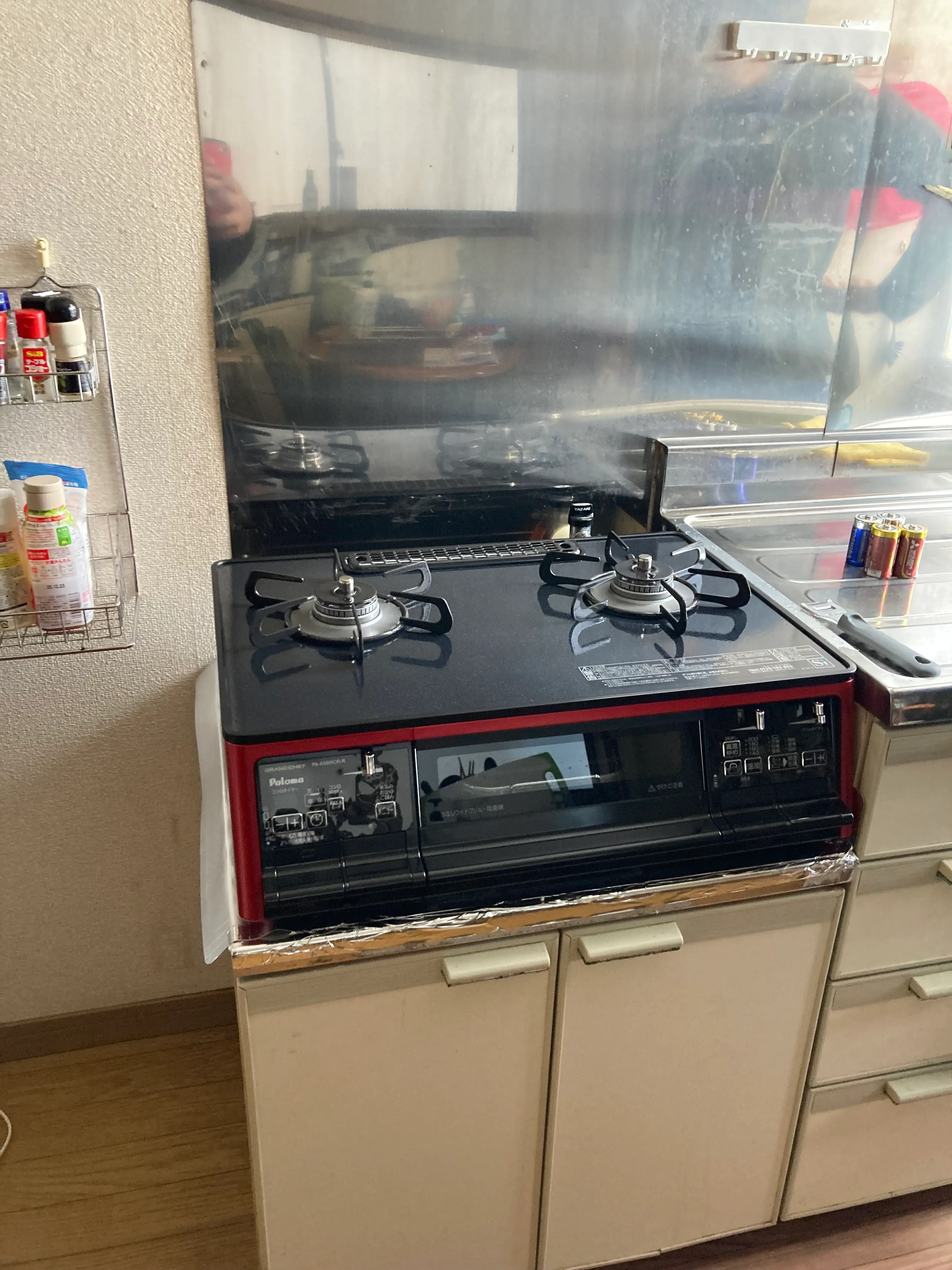 交換後のパロマ製新品ガスコンロ