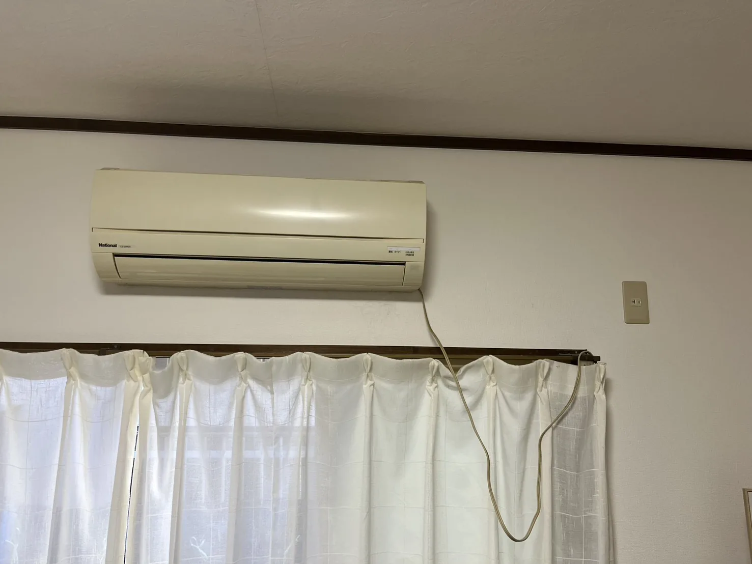 庄内町 エアコン交換前 室内機（National製・経年使用）