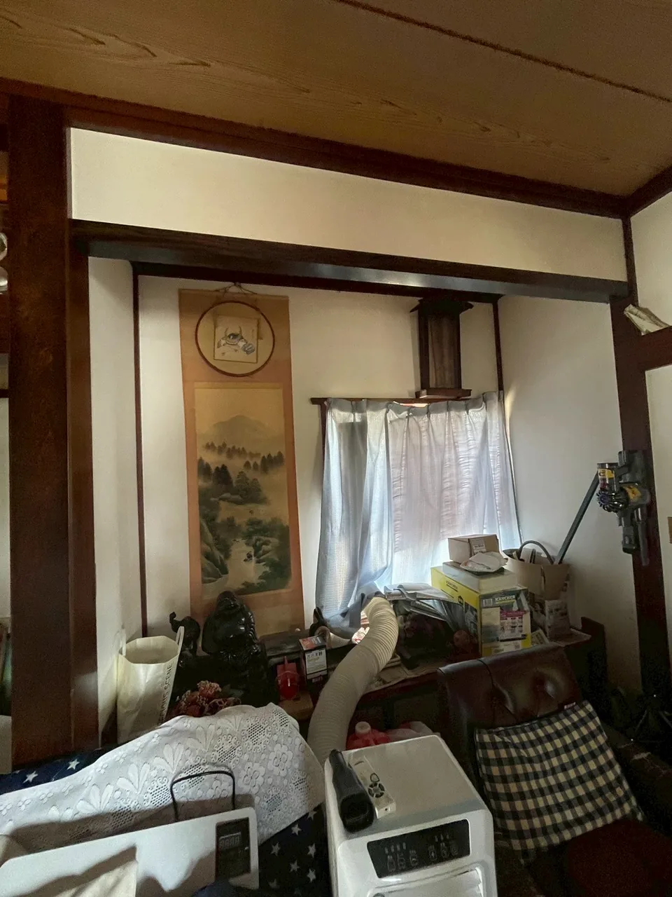酒田市 エアコン取付前の和室 室内機 施工前