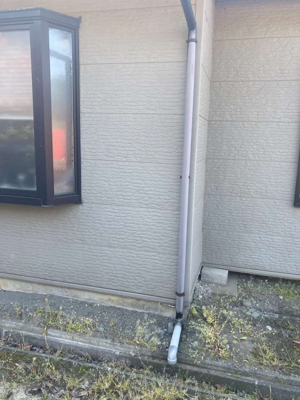 鶴岡市羽黒 エアコン新規取付前 室外機設置予定の外壁