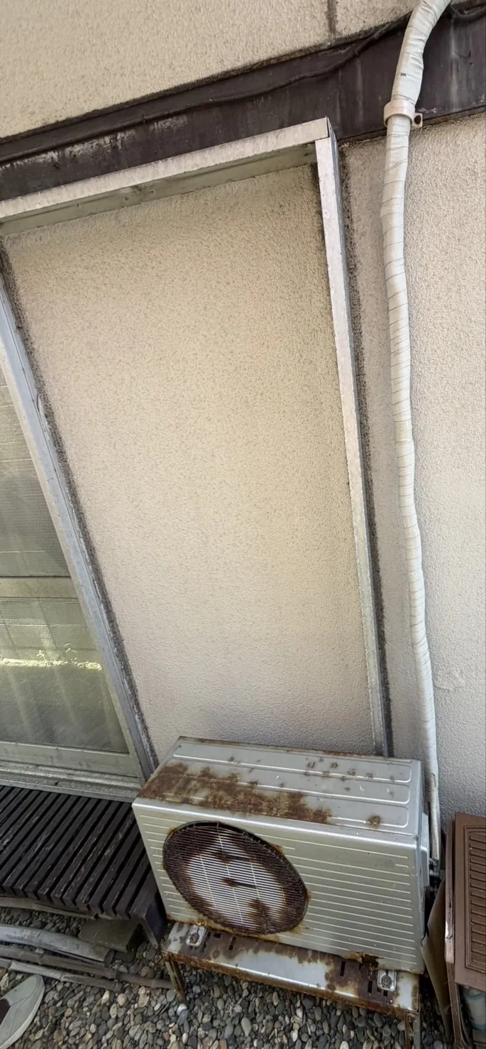 酒田市東大町 交換前の室外機（ナショナル製）