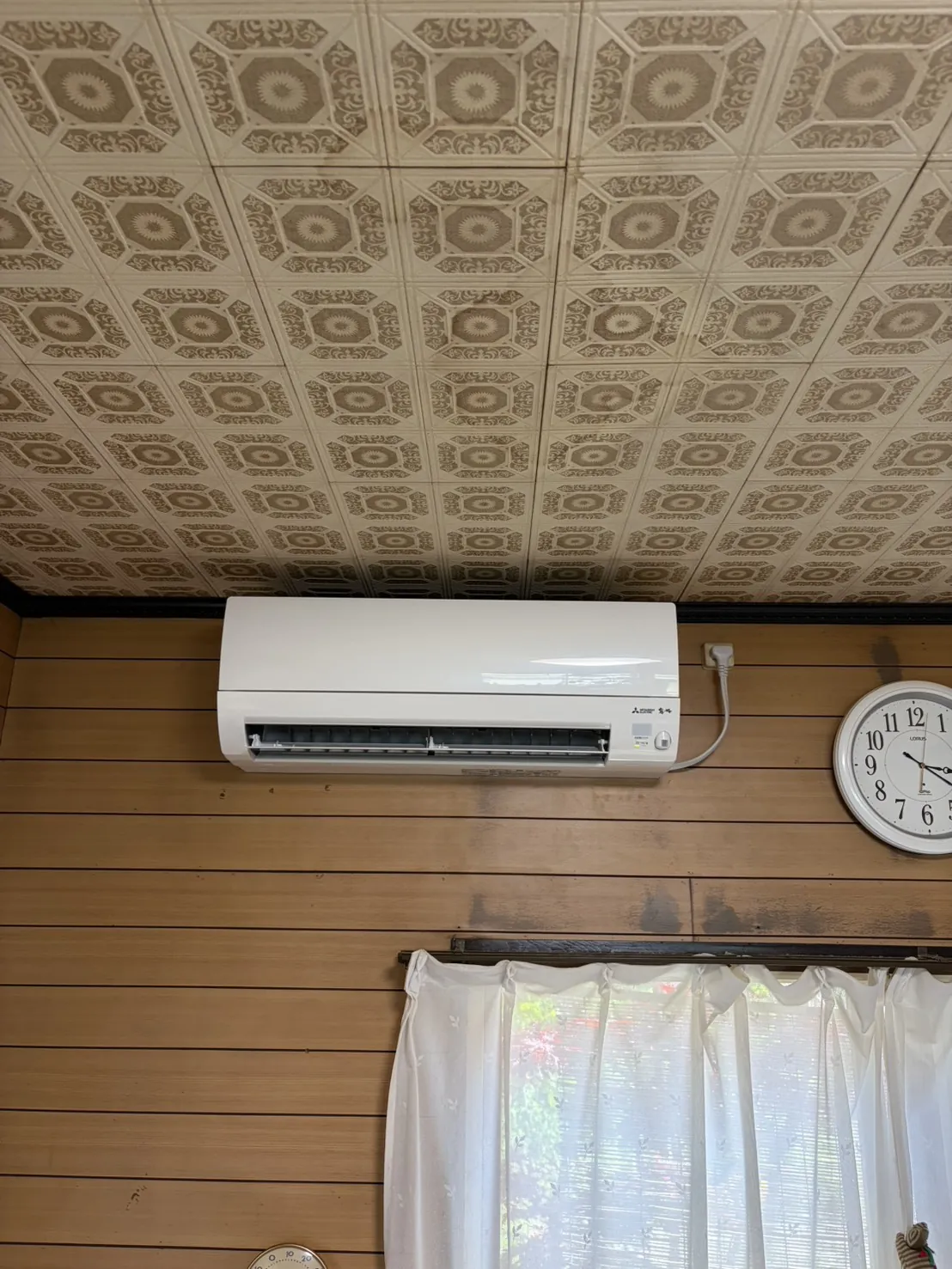 酒田市高砂 エアコン交換後の室内機（三菱電機 霧ヶ峰）