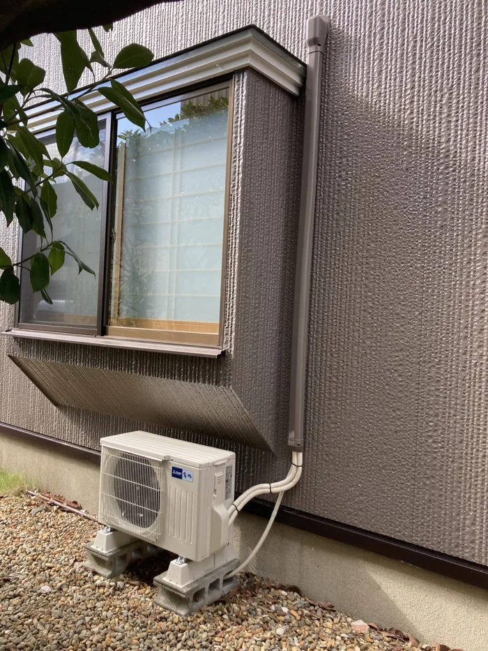 鶴岡市 交換後の室外機（三菱電機 霧ヶ峰・8畳用）