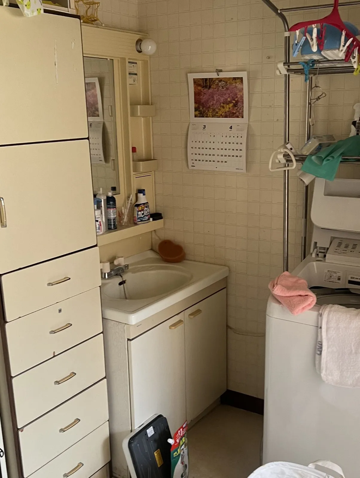 遊佐町村上様邸 洗面化粧台交換前（旧型）