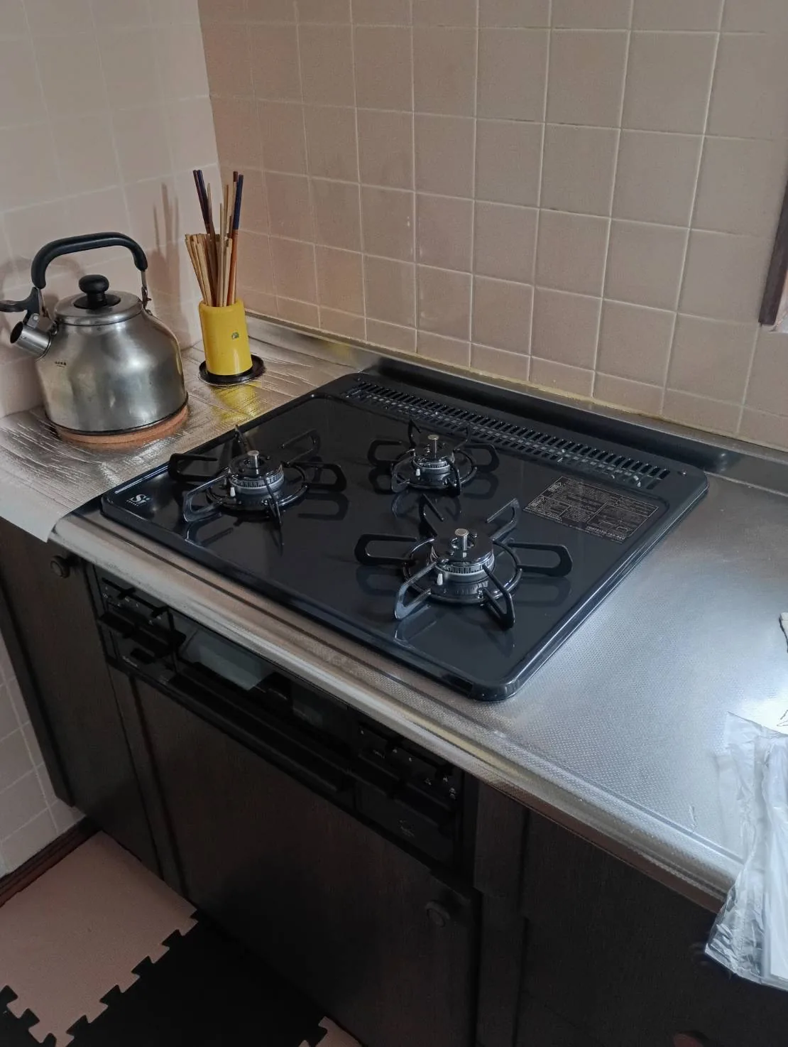 酒田市若宮町M様邸 ビルトインコンロ交換後（パロマ スタンダードトップ）